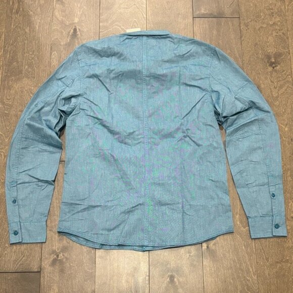 Bench Men's Long Sleeve Blue Collared Button Up Shirt with Pocket, Size Medium - Picture 2 of 7